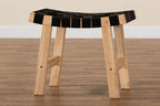 Baxton Studio Nahla Rustic Mid-Century Modern Black and Oak Brown Finished Wood Accent Bench