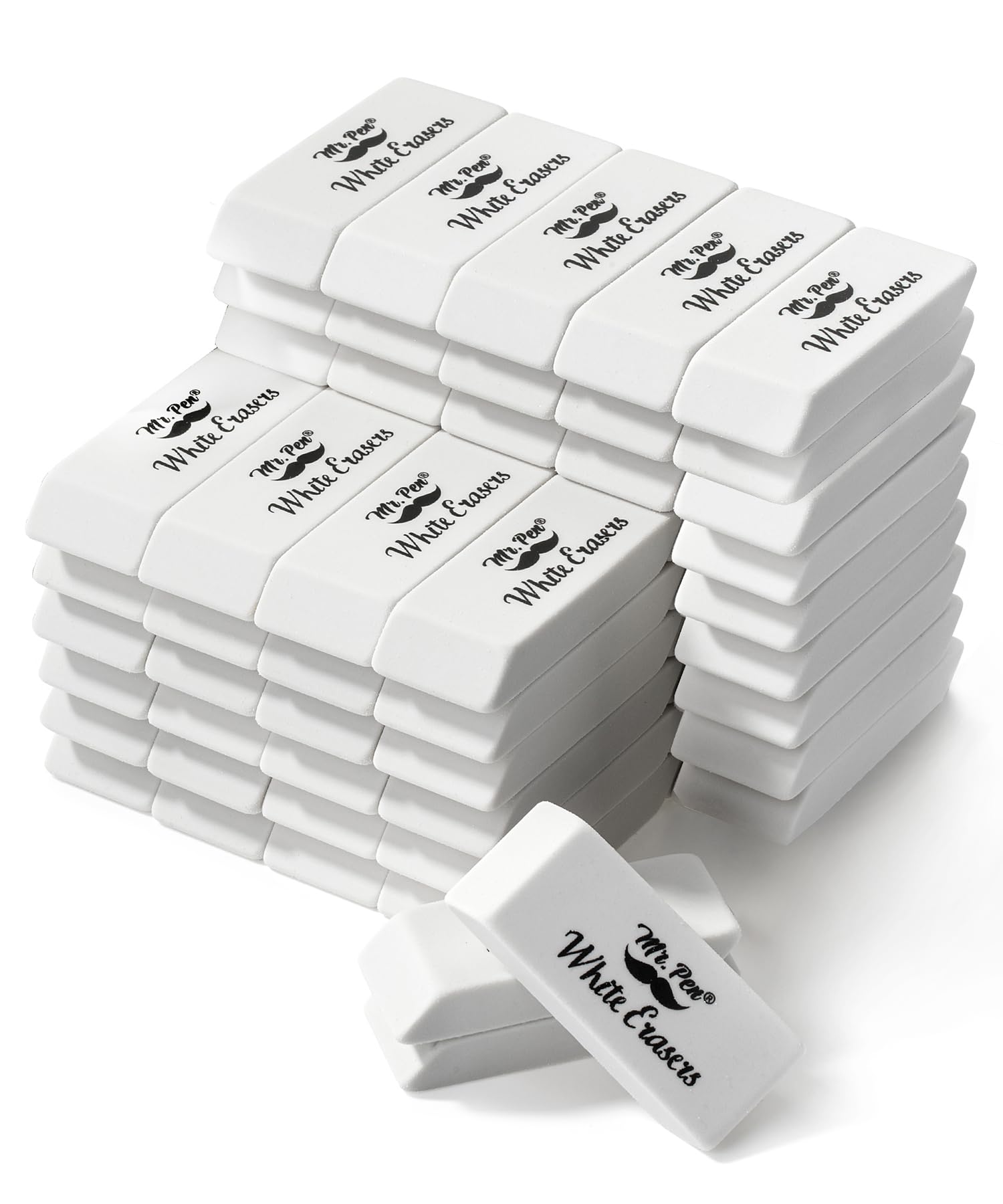 Mr. Pen- White Pencil Eraser, 72 Pack, Block Erasers For Pencils, Large Eraser, White Erasers Bulk