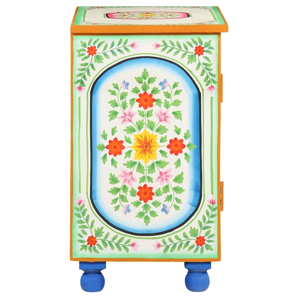 vidaXL Hand Painted Sideboard 27.6&quot;x13.8&quot;x23.6&quot; Solid Mango Wood