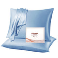 Adubor Silk Pillowcase For Hair And Skin With Hidden Zipper, Both Sides 23 Momme Silk Pillow Case (Gray Blue, King: 20'X36'-2