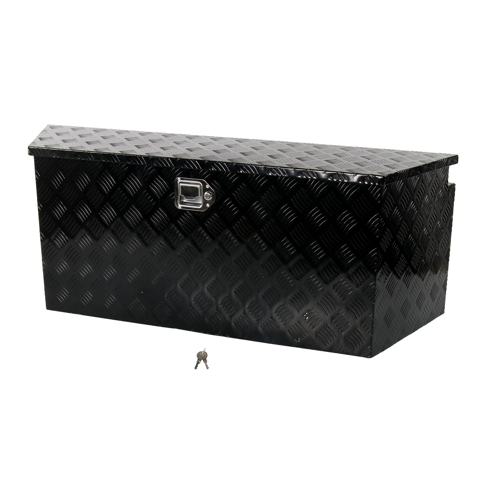 Fgjqefg 49 ' Aluminum Tool Box Storage Box With Lock & Keys (50.8X20.3X15.6 Inches, 33.7 Lbs, Water Resistant, Black)