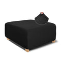 Necolorlife Square Ottoman Cover Jacquard Fabric Ottoman Slipcover Thick Stretchable Footrest Stool Covers For Oversized Square