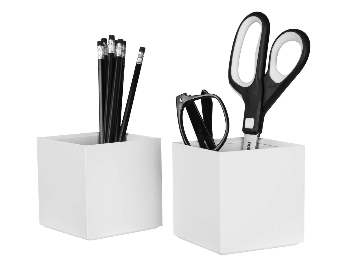 Bostitch Office Konnect Pencil Cup Desk Organizer, Pen Cup, 2-Pack, White