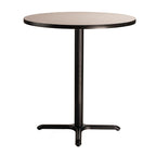 National Public Seating Nps 36&Quot; Round Cafe Table With X Base, 36&Quot; Height, Particleboard Core/T-Mold, Grey Nebula Top, Black Frame
