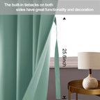 Jiuzhen Light Sage Blackout Curtains With Tiebacks Thermal Insulated, Light Blocking And Noise Reducing Grommet Curtains For And Living Room, Set Of 2 Window Curtain Panels, 42 X 72 Inch Length