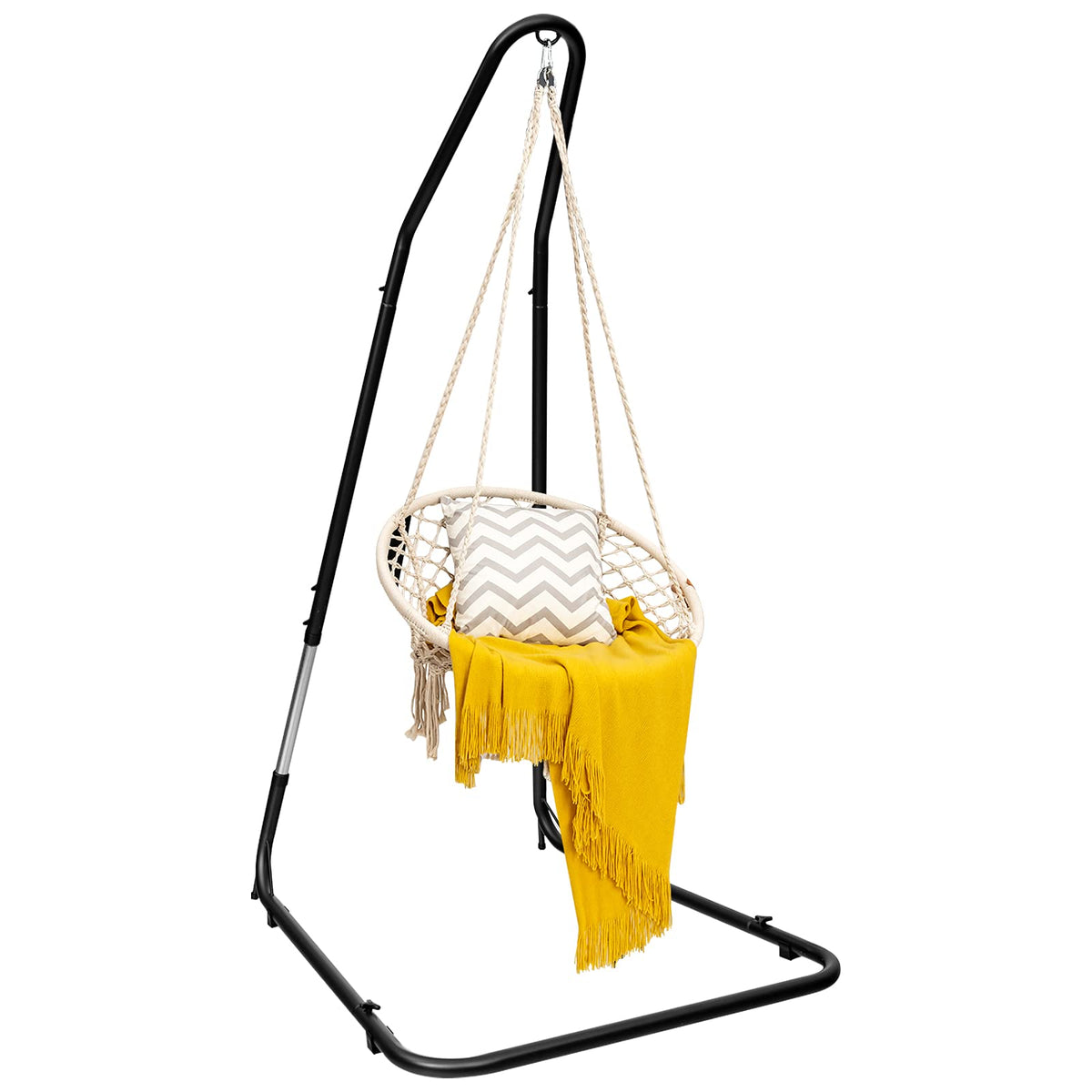 Giantex Adjustable Hammock Chair Stand Only, Height Adjust From 77' To 93', Heavy Duty Steel Stand For Hanging Chair Swing Cha