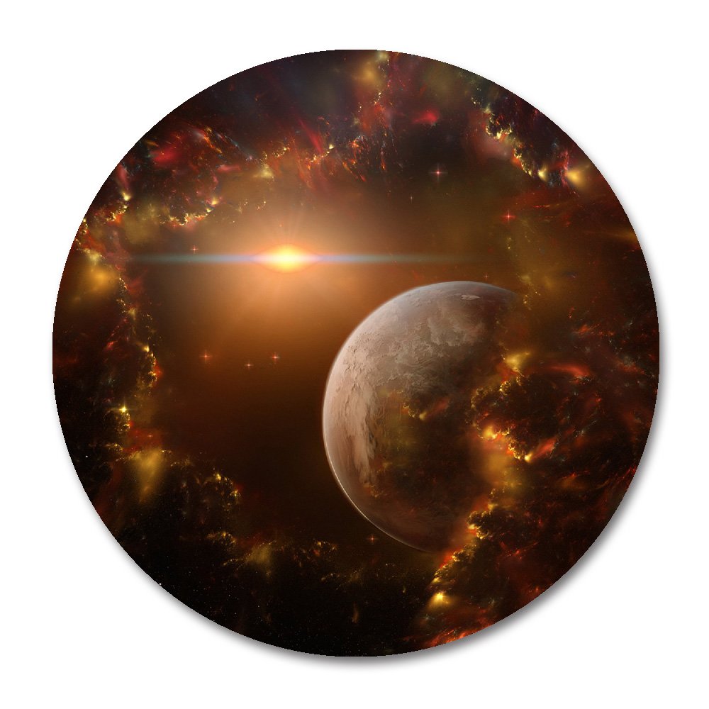 Smooffly Planet Round Mouse Pad, Galaxy Nebula Space Planet Round Non-Slip Rubber Mouse Pad Mousepad Mat
