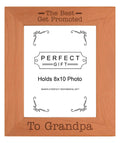 Sentimental Photo Frame The Best Get Promoted To Grandpa Wood Engraved 8x10 Portrait Picture Frame