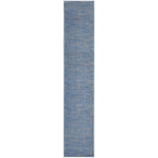Nourison Essentials Solid Indoor/Outdoor Blue/Grey 2'2' X 18 Area Rug, Easy Cleaning, Non Shedding, Bed Room, Living Room, Dining Room, Deck, Patio, Backyard (2X18)