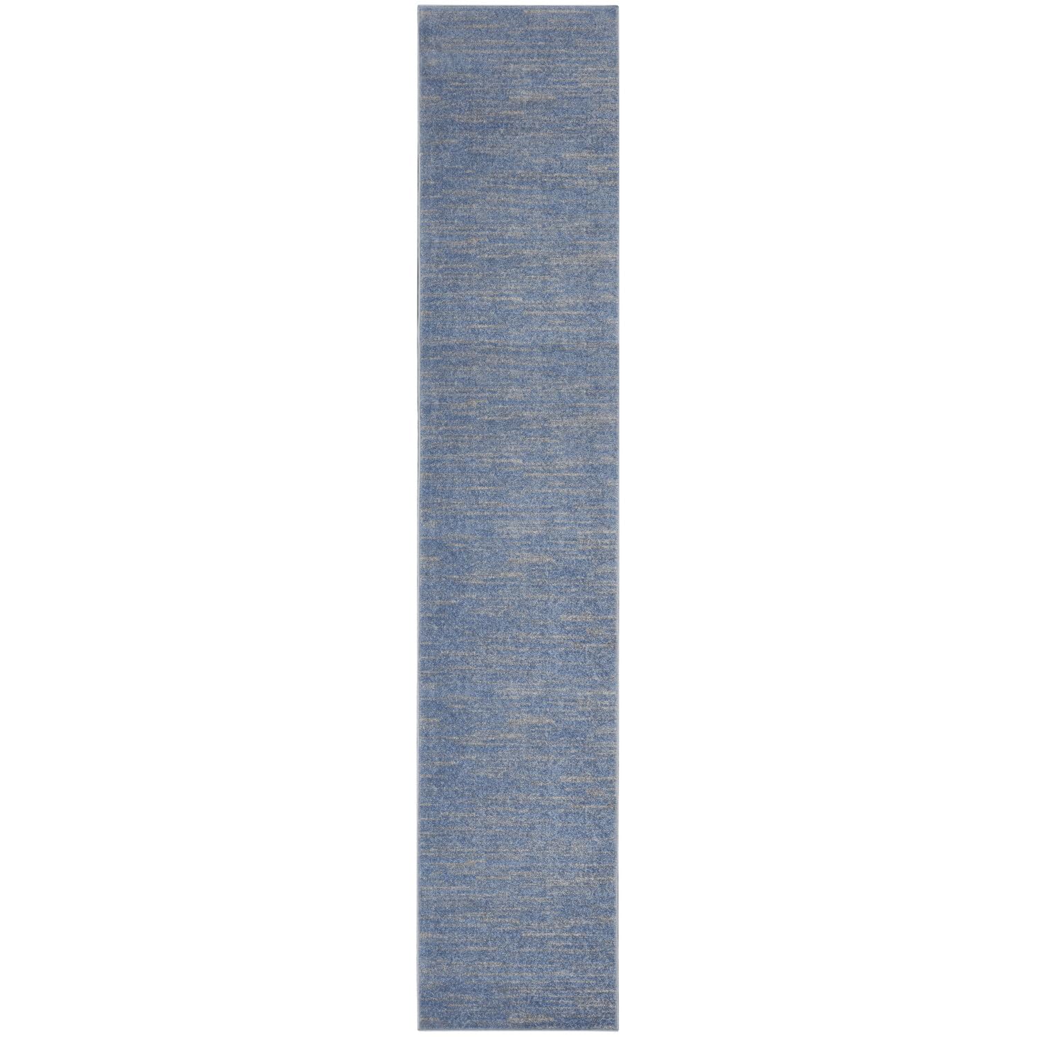 Nourison Essentials Solid Indoor/Outdoor Blue/Grey 2'2' X 16 Area Rug, Easy Cleaning, Non Shedding, Bed Room, Living Room, Dining Room, Deck, Patio, Backyard (2X16)