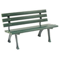 Global Industrial 4'L Park Bench With Backrest, Recylced Plastic, Green