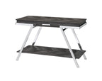 Steve Silver Co Roma Sofa Silvershield Top, Legs, Rustic Contemporary Style in Shadow Finish Table, 47.5 x 15.75 x 29.5, Dark Grey/Chrome