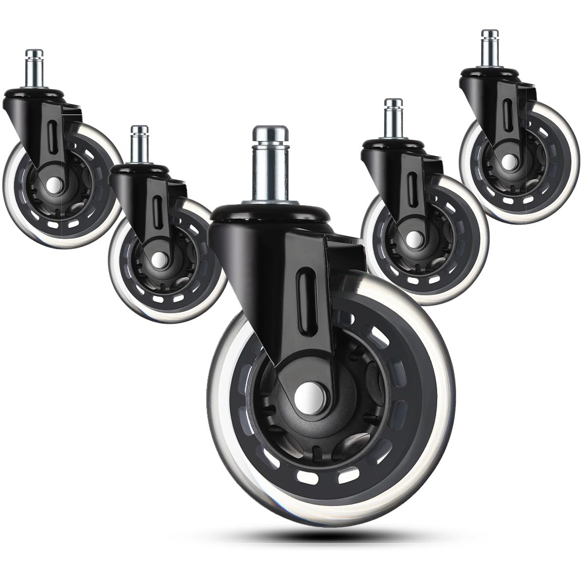 Office Chair Wheels -2.5' Caster Wheels Office Chair Wheel Replacement - Set Of 5, Heavy-Duty Chair Casters Suitable For Hardwo