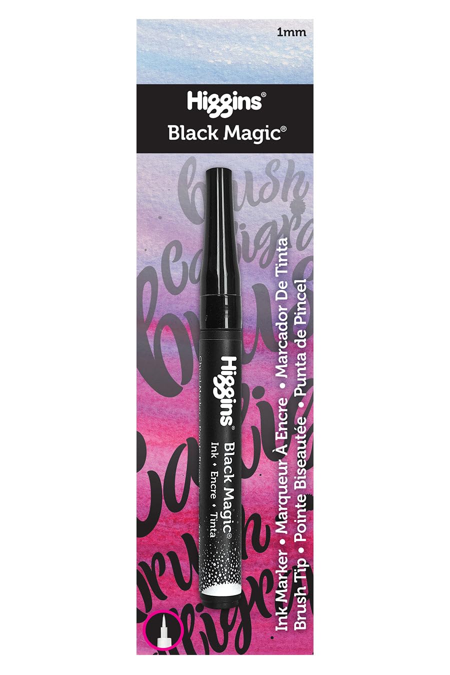 Higgins Black Magic Softliner Pump Marker, Brush Nib, Black Ink, 1 Each