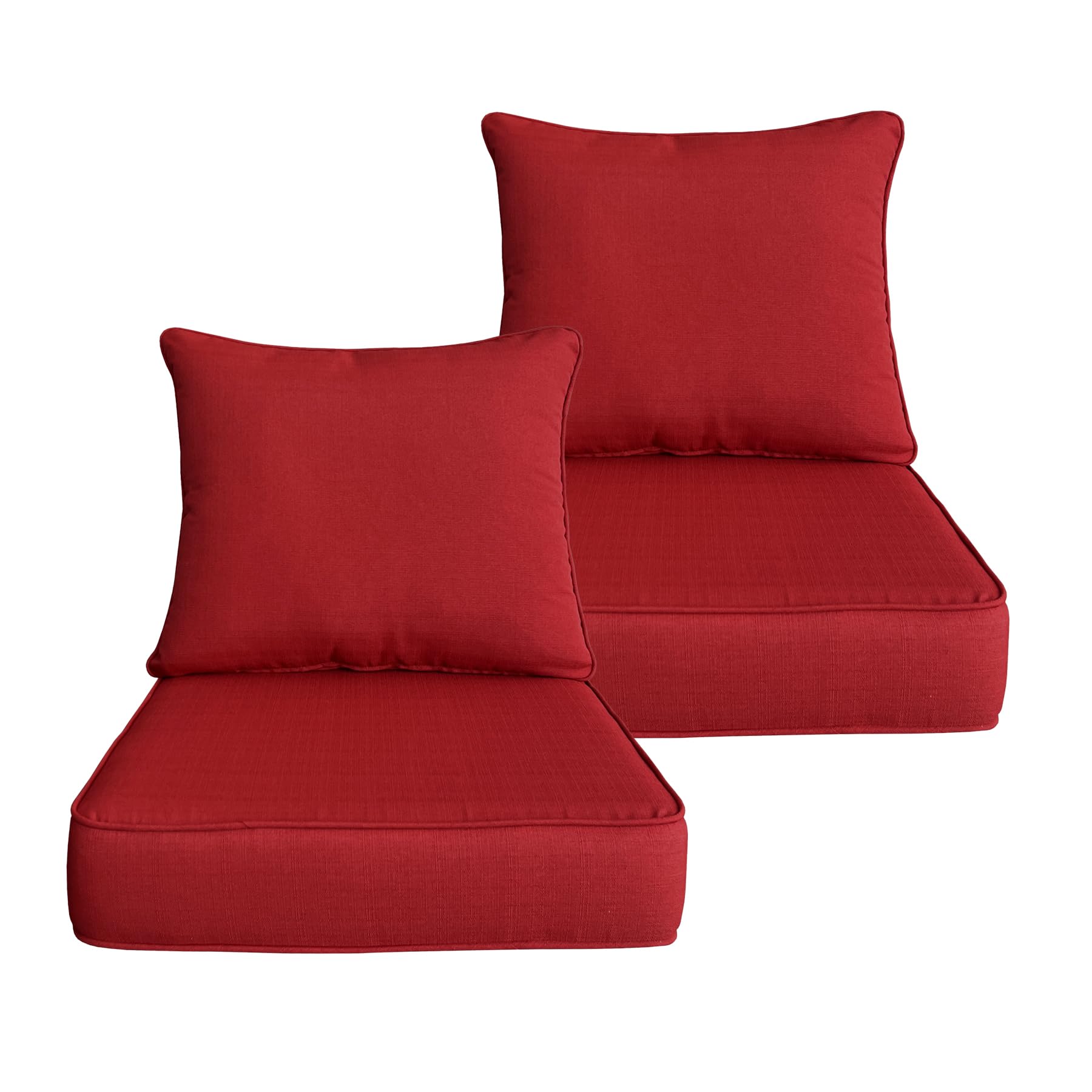 Goodgoods 22X24 Inch Outdoor/Indoor Deep Seat Patio Cushions Set Of 2 Resilient Foam Filling Water Repellent Stain-Resistant Uv
