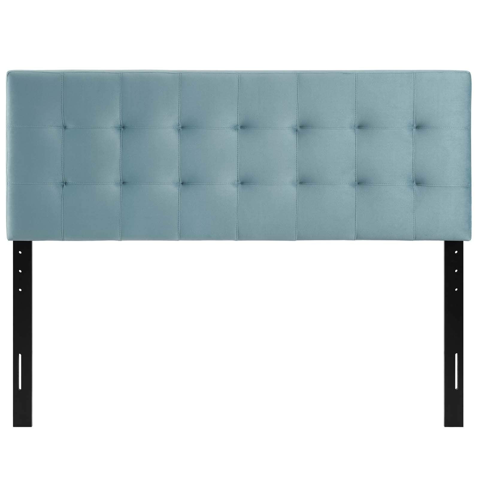 Modway Lily Biscuit Tufted Full Performance Velvet Headboard, Light Blue