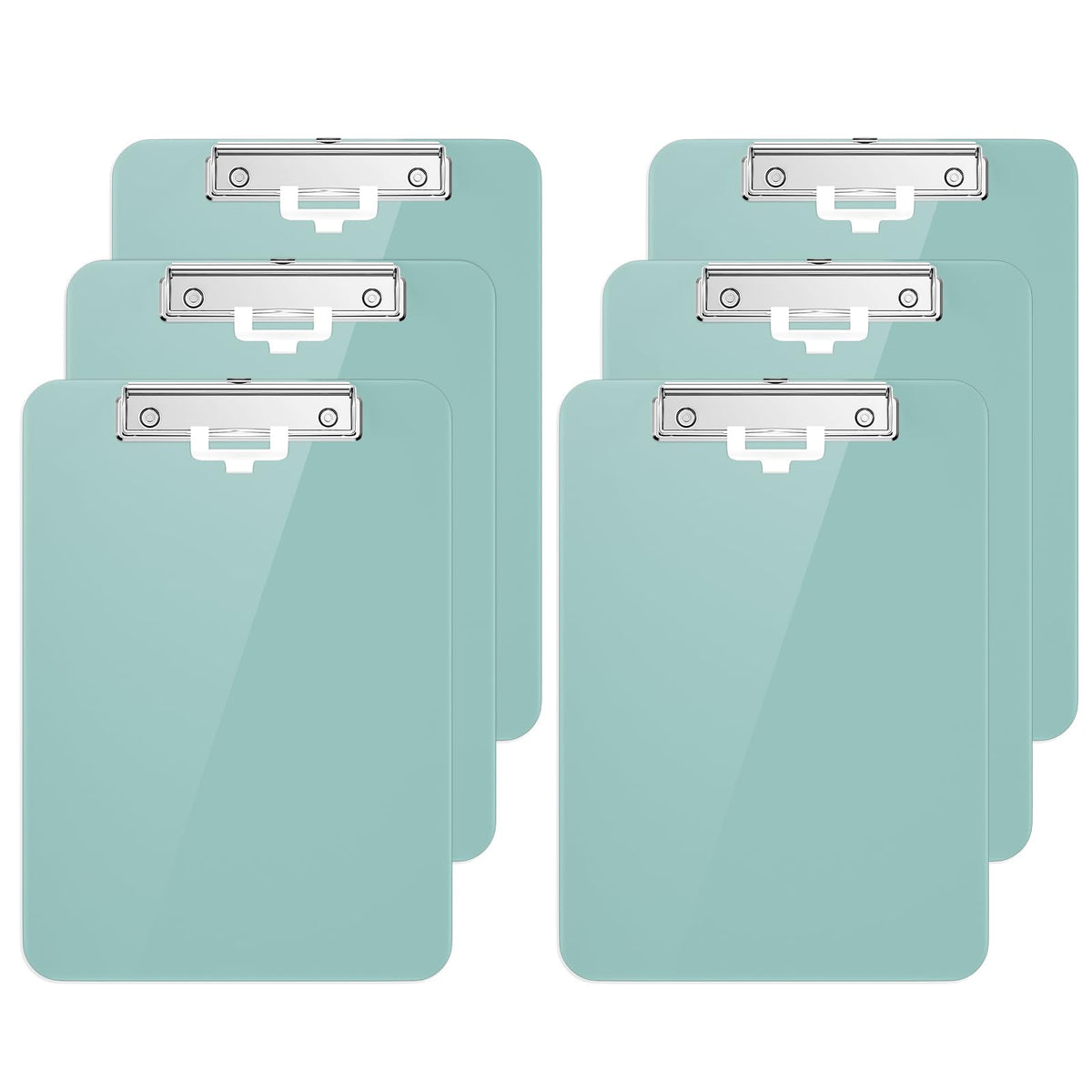 Hongri Plastic Clipboards Set Of 6, Green Clipboard Standard A4 Letter Size Clipboards For Nurses, Students And Office, Clipboar