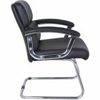 Lorell Sled Base Leather Black Guest Chair