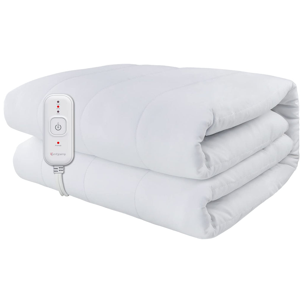 Comfytemp Heated Mattress Pad Mini Twin Size 31'X55', Single Controller Quilted Electric Mattress Pads With 7-Layer Comfort St