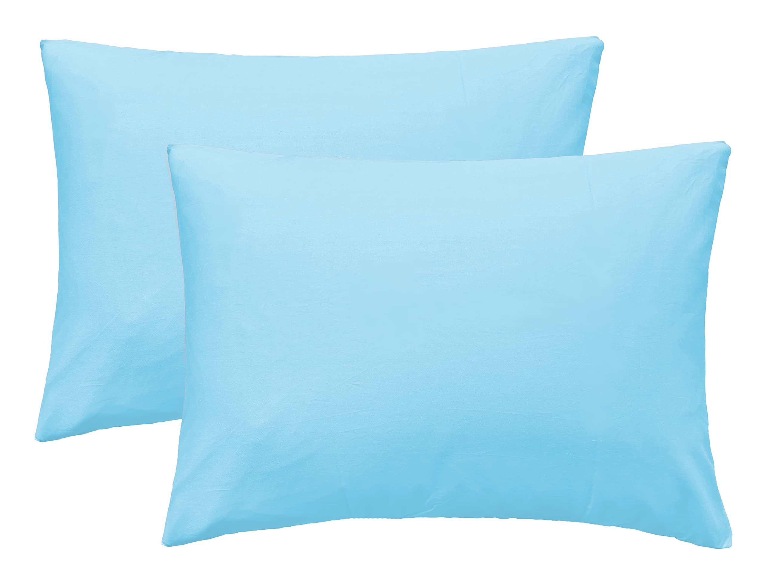Imaylex Soft 100% Egyptian Cotton Zipper Closure Pillowcases, Cozy And Lightweight Pillow Case, Set Of 2, Light Blue, Standard,