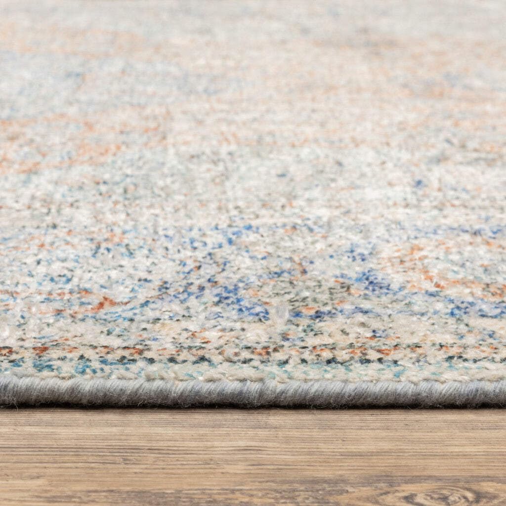 HomeRoots 509465 10 x 13 ft. Blue & Red Oriental Hand Loomed Stain Resistant Rectangle Area Rug with Fringe