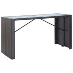 vidaXL 9 Piece Patio Bar Set Poly Rattan Black