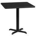 Flash Furniture Stiles 24'' Square Black Laminate Table Top with 22'' x 22'' Table Height Base
