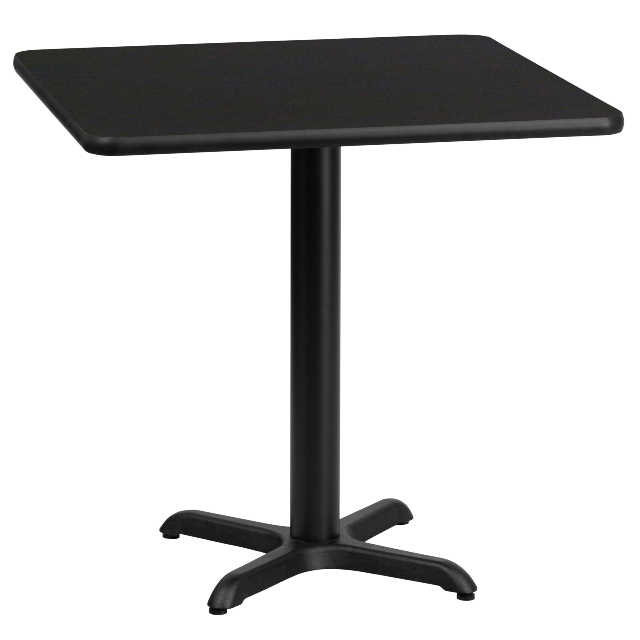 Flash Furniture Stiles 24'' Square Black Laminate Table Top with 22'' x 22'' Table Height Base