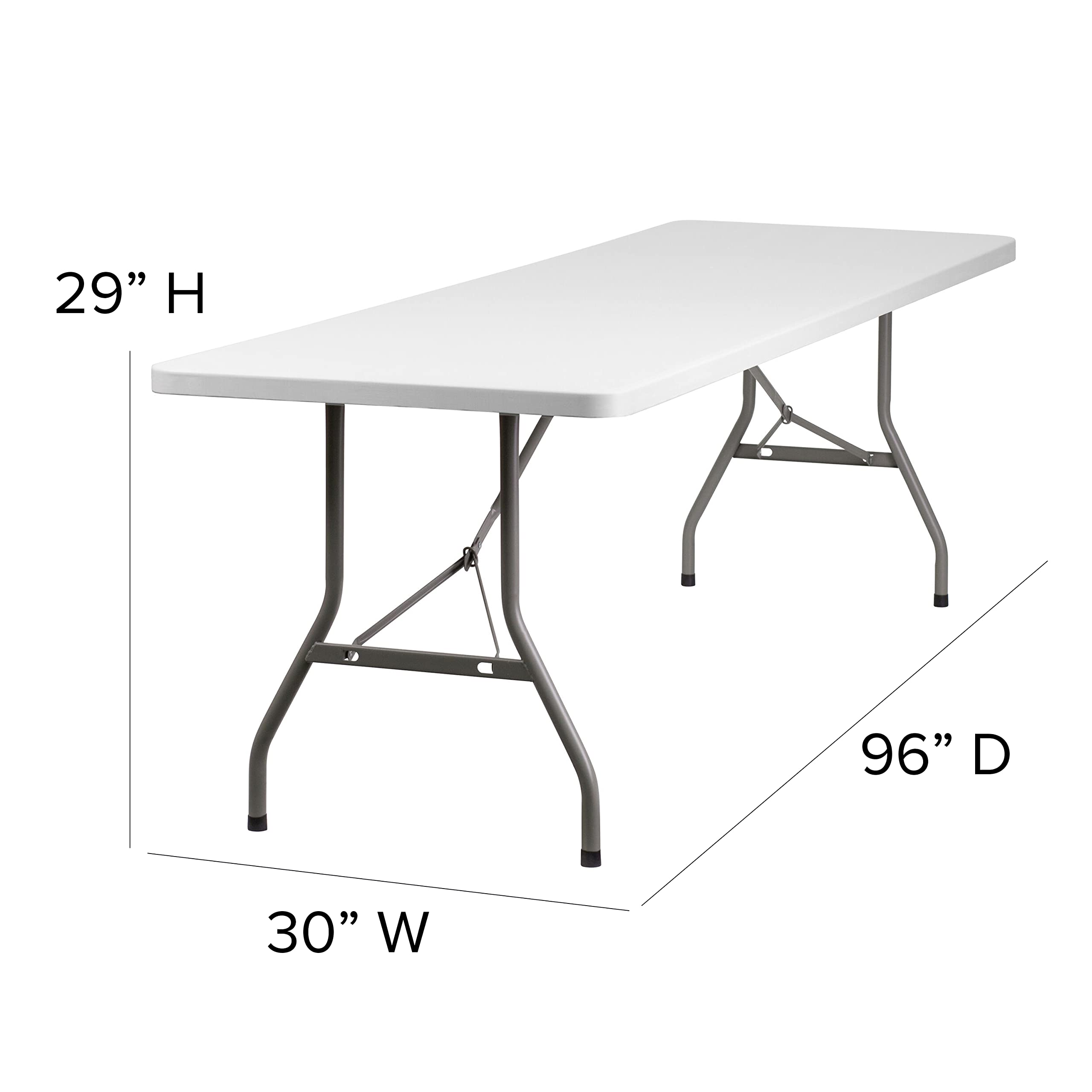 Flash Furniture 8-Foot Granite White Plastic Folding Table