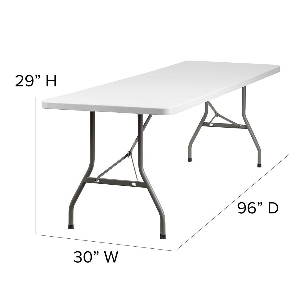 Flash Furniture 8-Foot Granite White Plastic Folding Table