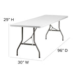 Flash Furniture 8-Foot Granite White Plastic Folding Table