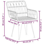 vidaXL Poly Rattan Patio Dining Set - 5 Piece Set with Weather Resistant Material, Sturdy Steel Frame, Tempered Glass Tabletop, Comfortable Chairs with Armrest and Backrest