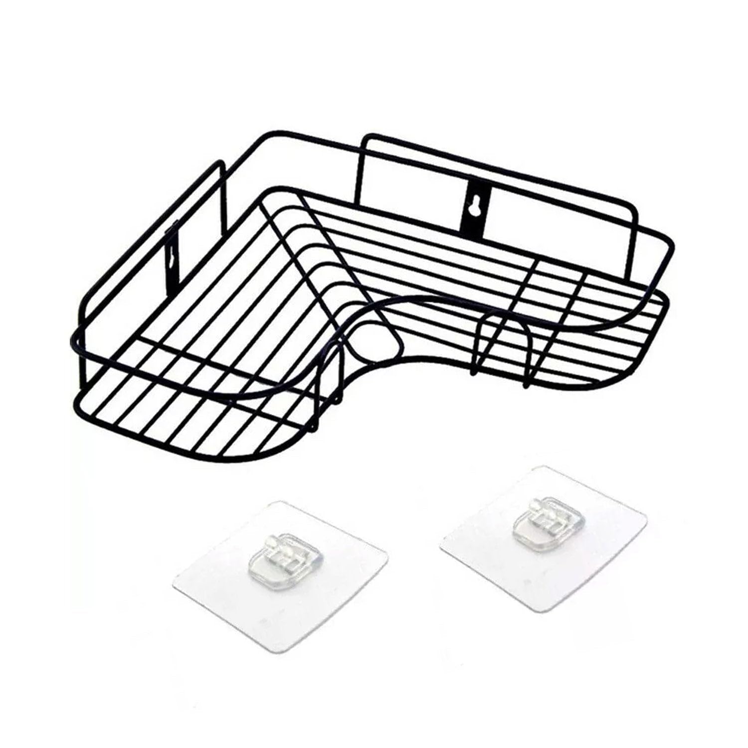 Obrylex SelfAdhesive KitchenBathroom Corner Shelf Organiser Storage Rack