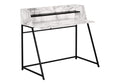 Monarch Specialties I 7549 Computer Desk, Home Office, Laptop, Storage Shelves, 48 L, Work, Metal, Laminate, White Marble Look, 