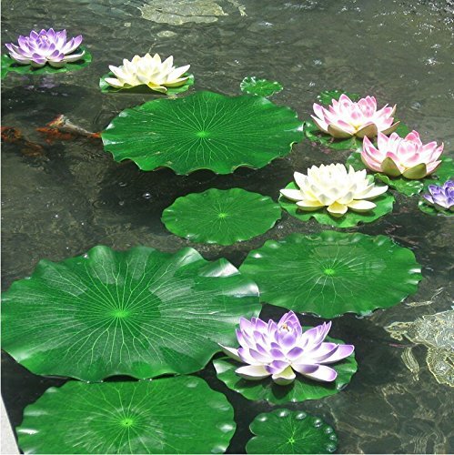 Lightingsky Artificial Floating Foam Lotus Leaves Artificial Foliage Pond Decor (10Cm, Pack Of 6)