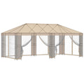 vidaXL Gazebo Frame Without Gazebo Fabric 19.69 x 9.84 ft Black Steel