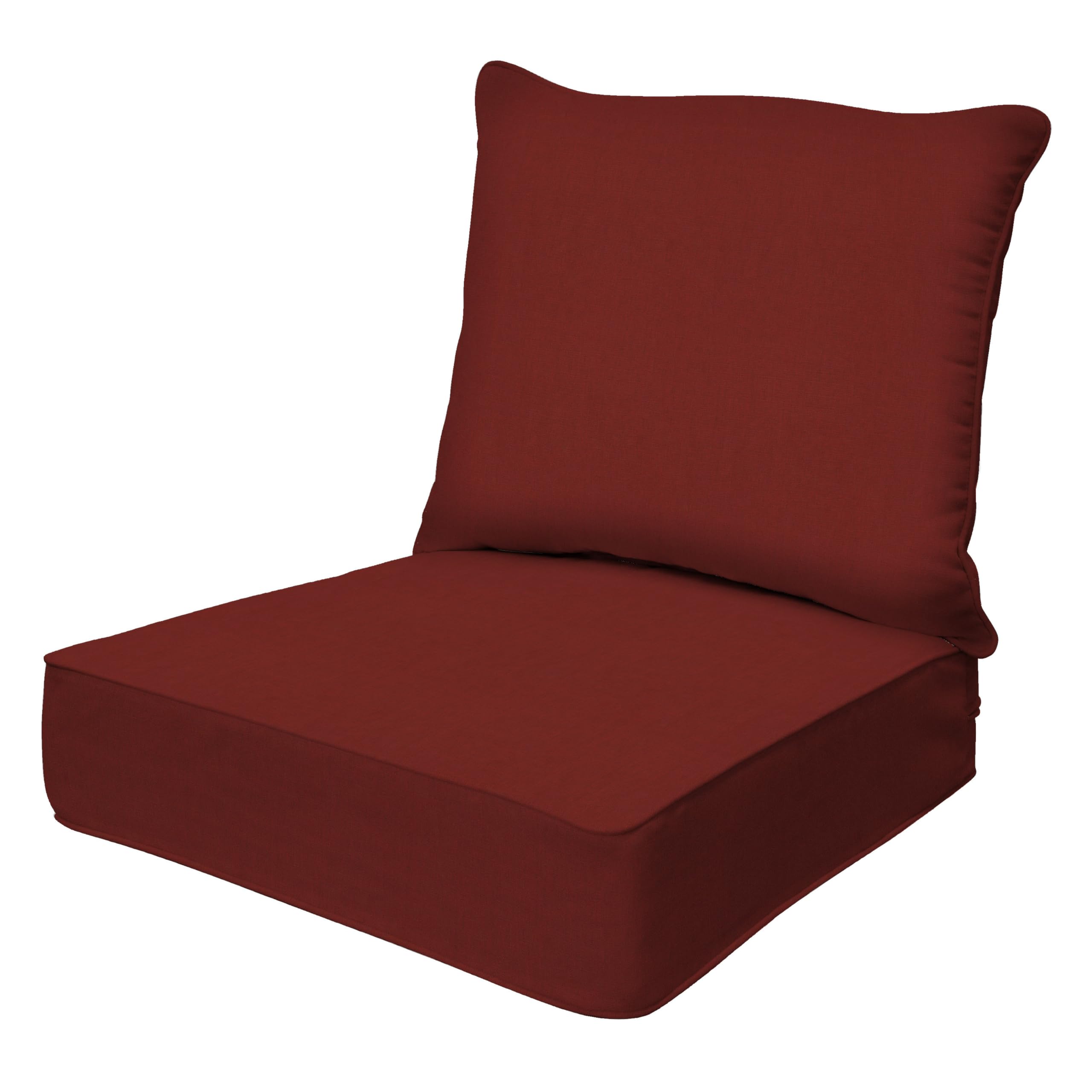 Honeycomb Outdoor Deep Seat, 24' W X 23' D, Textured Solid Henna Outdoor Chair Cushion