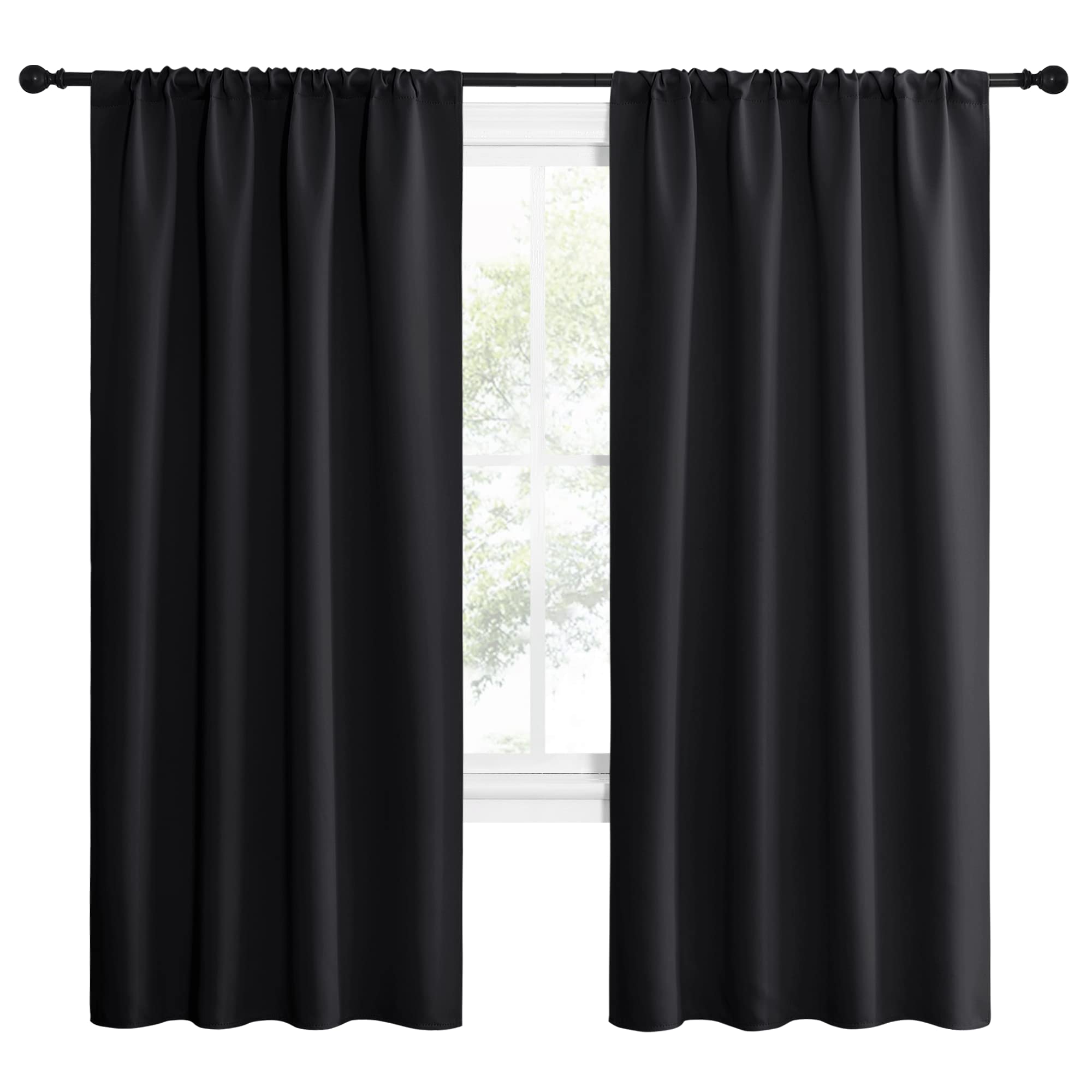 Nicetown Halloween Living Room Blackout Shades - All Season Rod Pocket Thermal Insulated Solid Blackout Curtains/Drapes For Livi