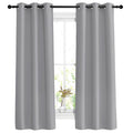 Nicetown Silver Grey Bedroom Curtains 63 Inch Length 2 Panels Set - Solid Thermal Insulated Grommet Light Blocking Blackout Curt