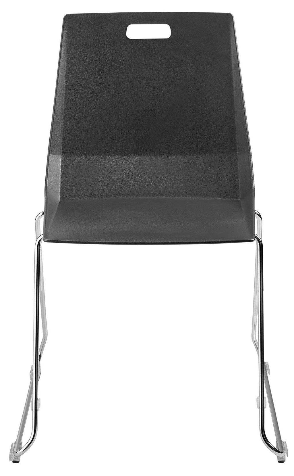 National Public Seating NPS LuvraFlex Stack Chair with Black Polypropylene Back/Seat, Chrome Frame