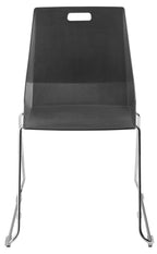 National Public Seating NPS LuvraFlex Stack Chair with Black Polypropylene Back/Seat, Chrome Frame
