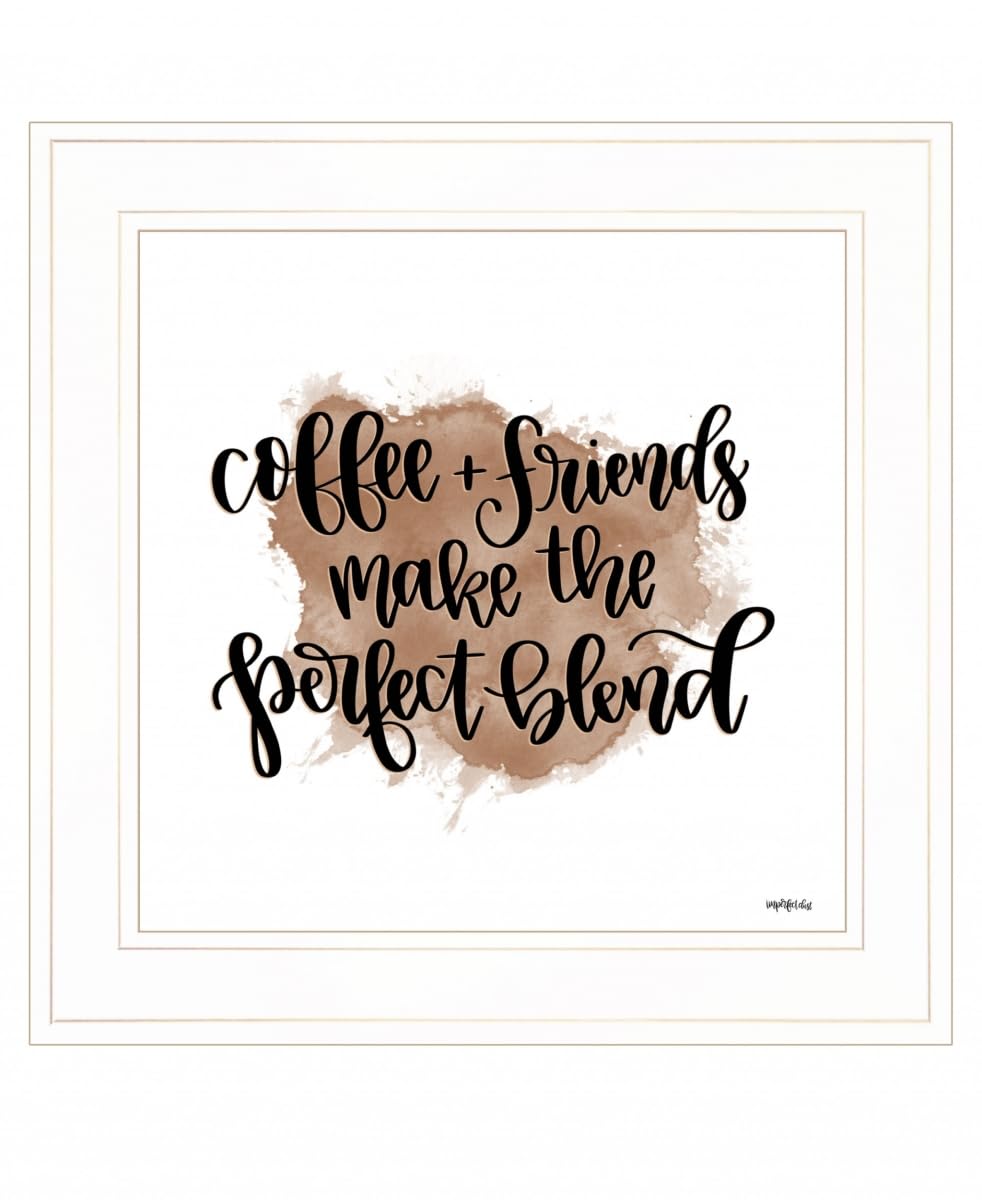 HomeRoots 407623 15 x 15 x 1 in. Coffee & Friends 2 White Framed Print Wall Art