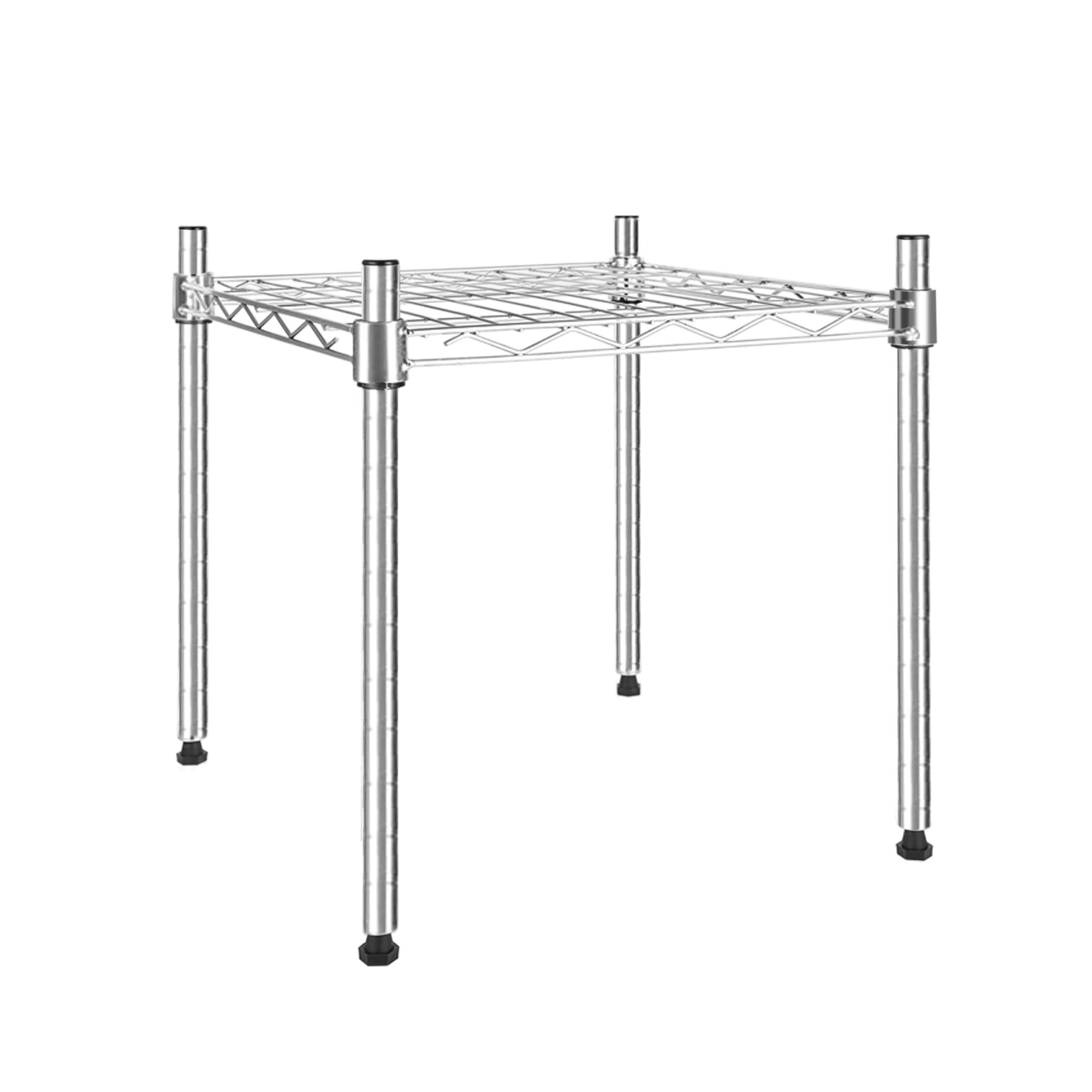 YSSOA Heavy Duty 1-Tier Shelving Unit, 15 W x 13.8 D x 15 H Wire Metal Stackable Storage, Chrome