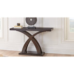 Steve Silver Company Jocelyn Sofa Table, 48" W x 18" D x 30" H, Espresso Cherry Finish, Decorative Base with Double Edge Tops