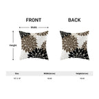 Brown Black White Pillow Covers 18X18 Inch Set Of 2 Dahlia Floral Decor Throw Pillows Summer Modern Geometry Flower Outdoor Deco