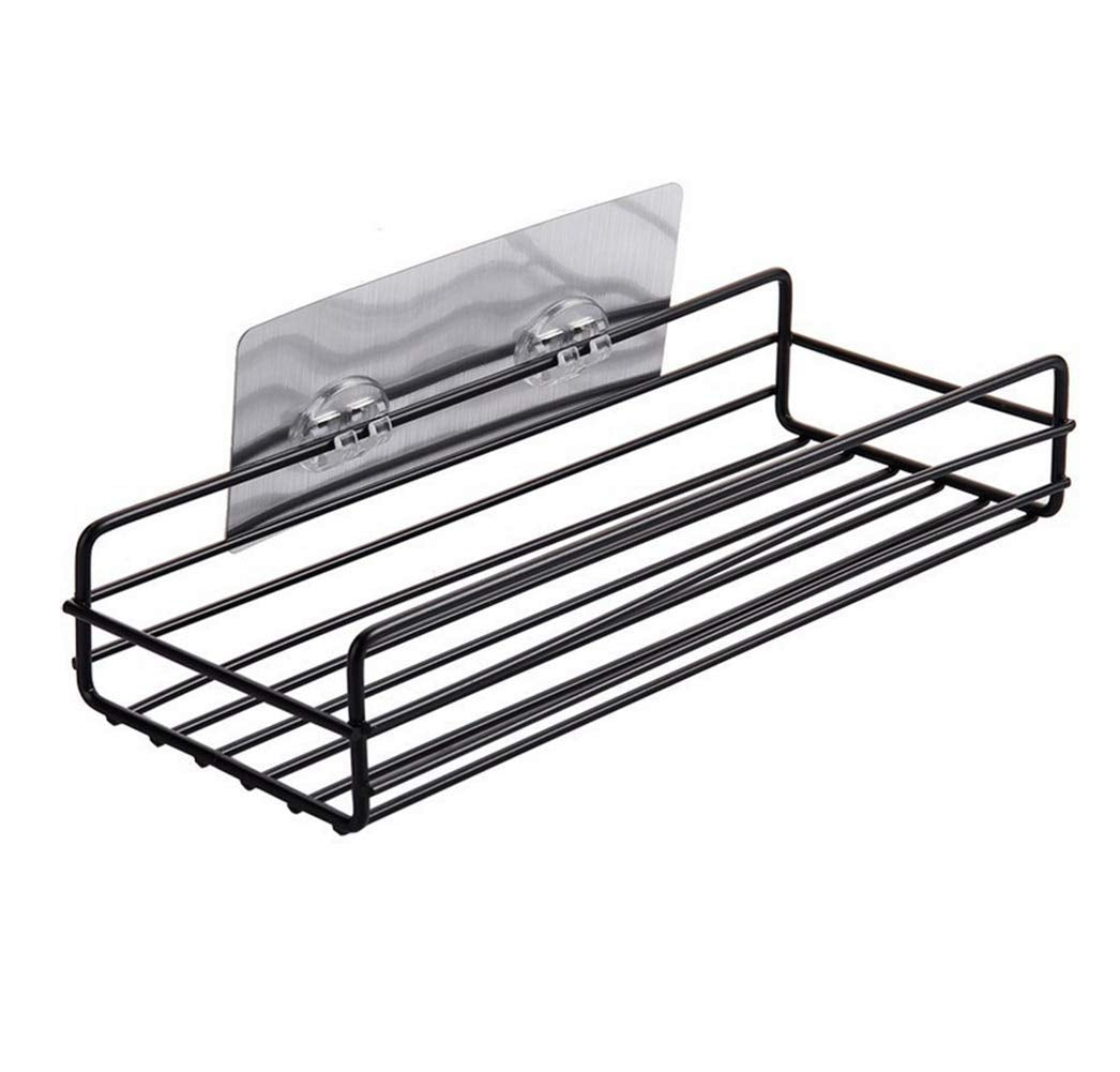 ZURATO PunchFree Multipurpose Kitchen Bathroom Metal Storage Shelf Wall Holder Rack Organizer with Strong Magic Sticker Shower