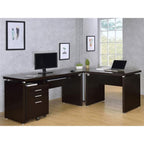 Coaster Skylar 2-Piece Wood Home Office Set L-Shape Desk Cappuccino