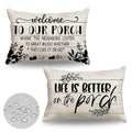 Jojogogo Porch Outdoor Lumbar Pillow Covers 12X20 Waterproof Set Of 2, Patio Decorative Outdoor Lumbar Pillows 12 X 20, Front Ba
