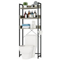 Otk Over-The-Toilet Storage, 3 Tier Bathroom Organizer Shelf, Freestanding Space Saver With Toilet Paper Holder, Multifunctional Over The Toilet Rack, White Oak