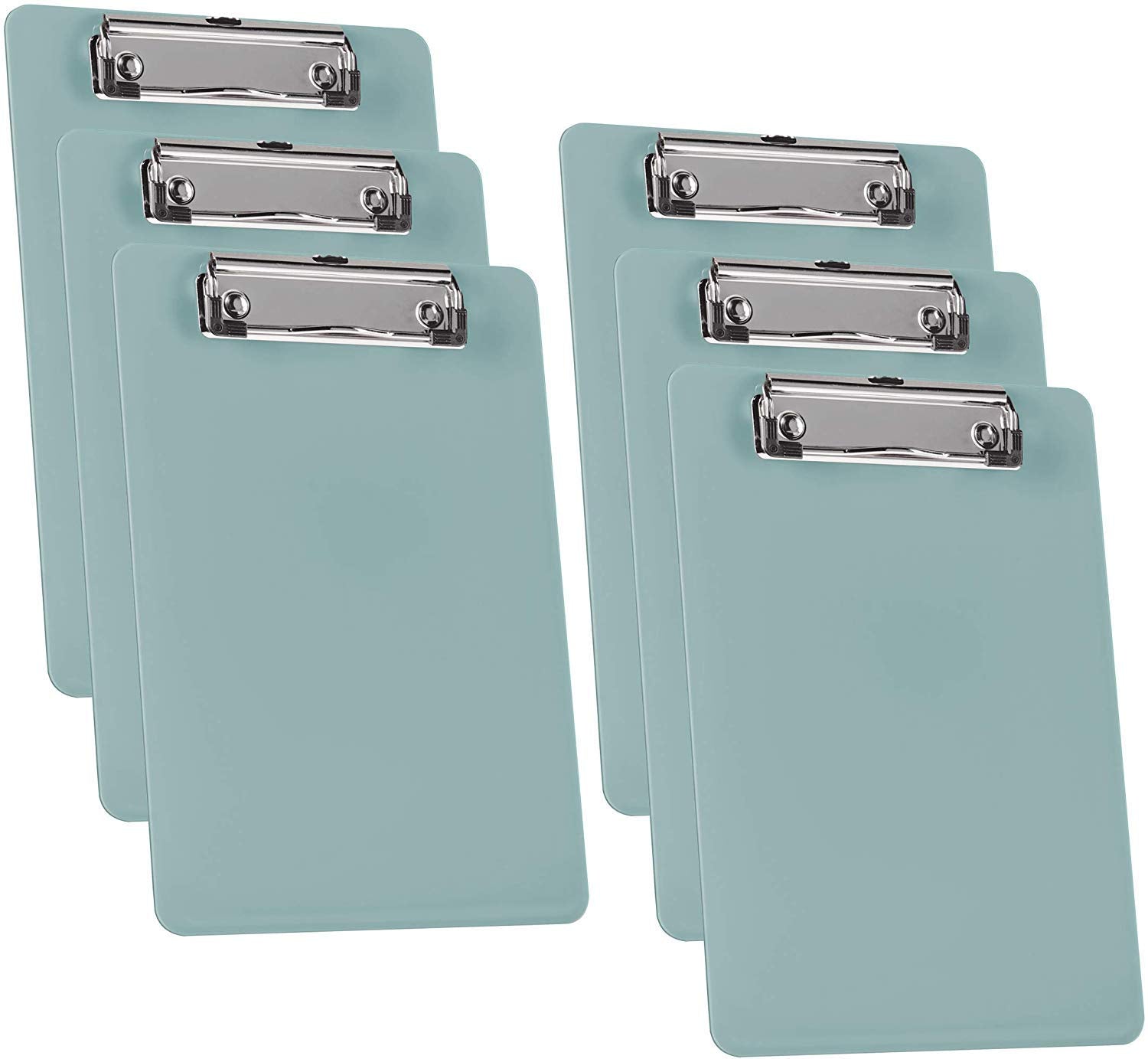 Acrimet Clipboard Memo Size A5 (9 1/4    X 6 5/16   ) Low Profile Clip (Plastic) (Solid Green Color) (6 Pack)